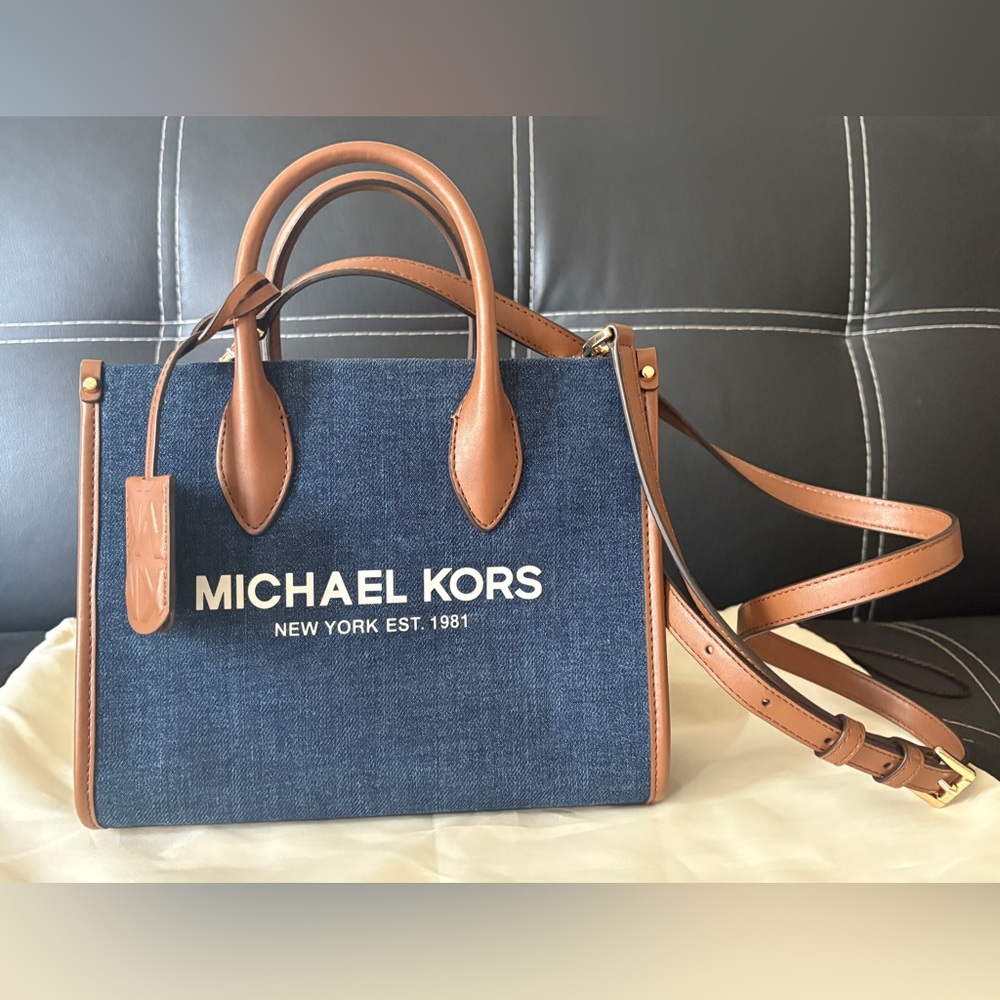 Michael Kors Denim Crossbody Tote